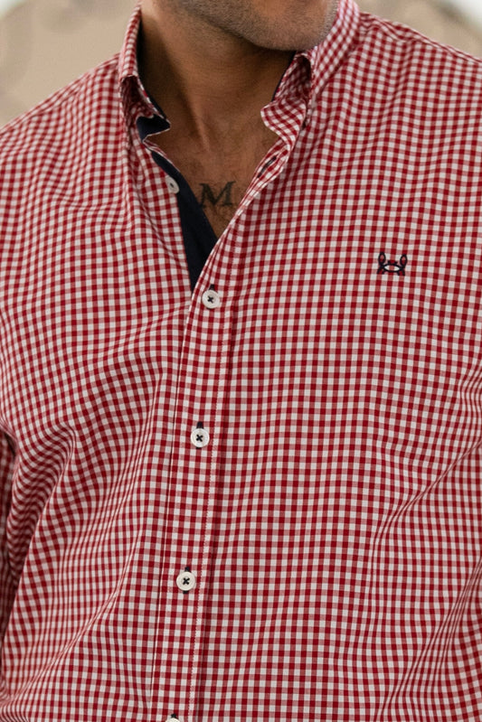 Camisa Cuadro Vichy Granate