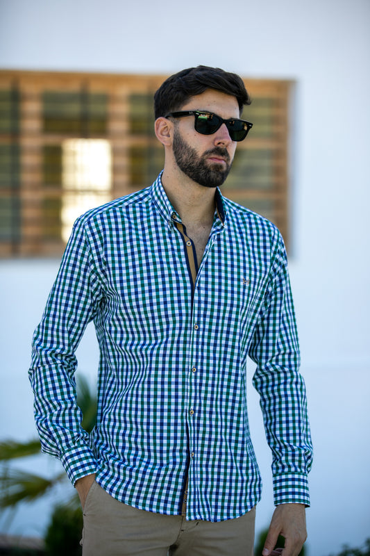 Camisa Cuadro Verde Marino | Motril