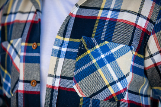 Sobrecamisa Franela Azul Amarillo