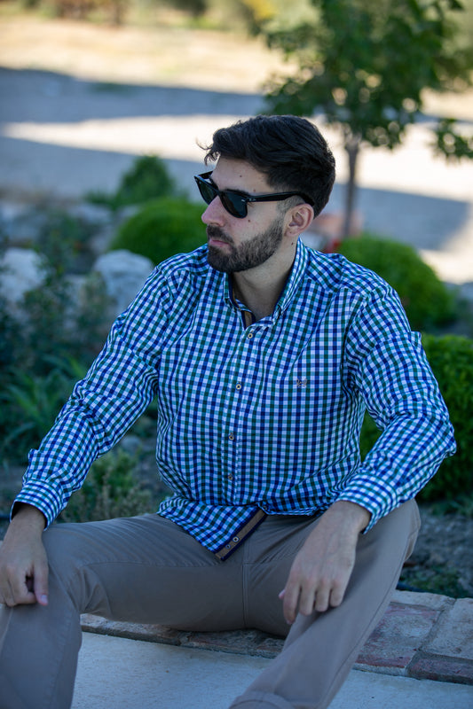 Camisa Cuadro Verde Marino | Motril