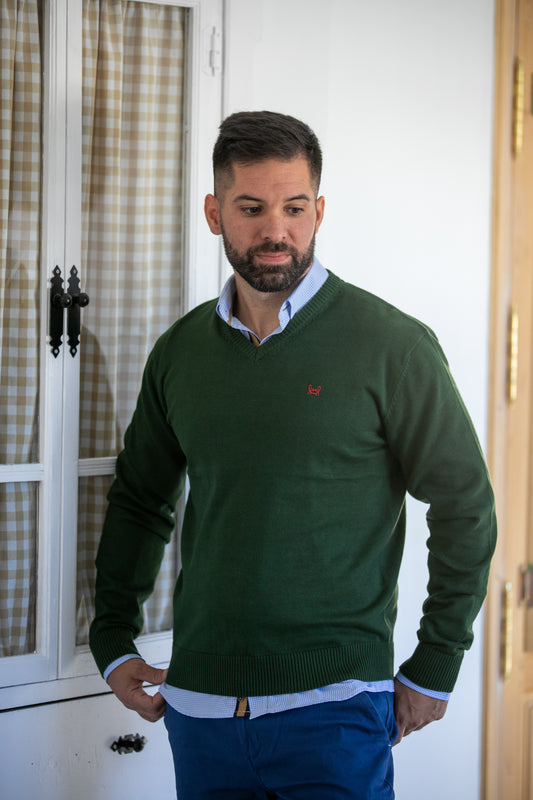 Jersey Algodón Verde Botella