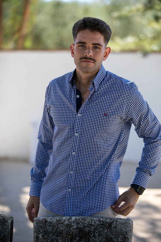Camisa Cuadro Vichy Azul Marino