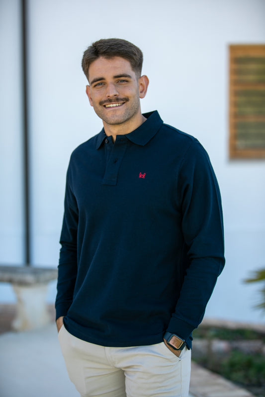 Polo Manga Larga Azul Marino