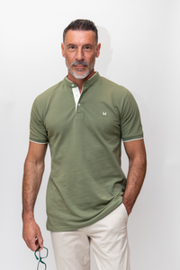Polo Cuello Mao Oliva