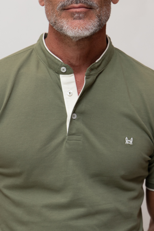 Polo Cuello Mao Oliva