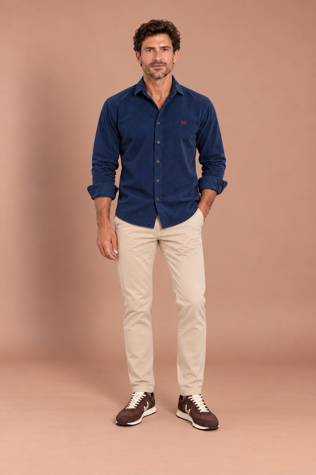 Camisa micropana marino