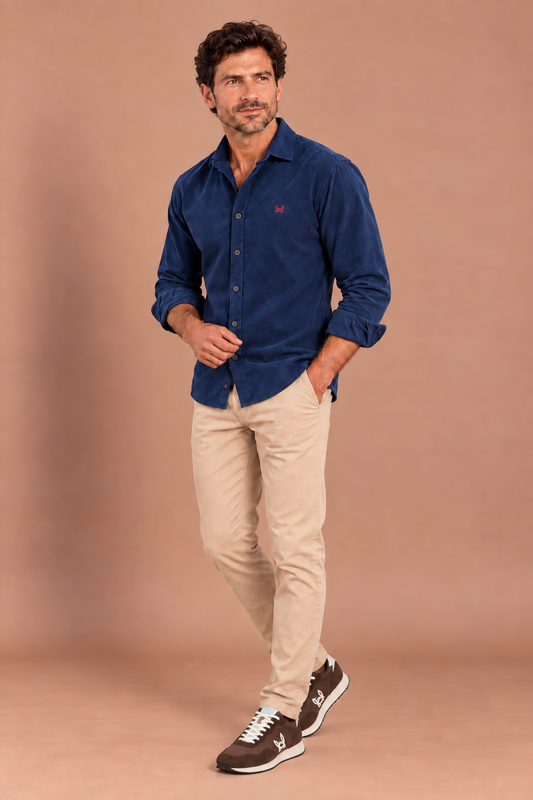Camisa micropana marino