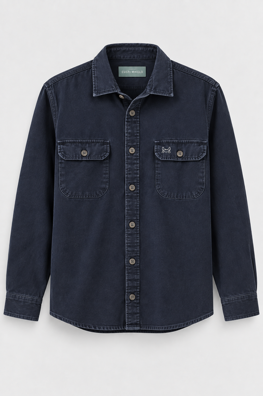 Sobrecamisa Garment Dyed Azul Marino | Zaragoza