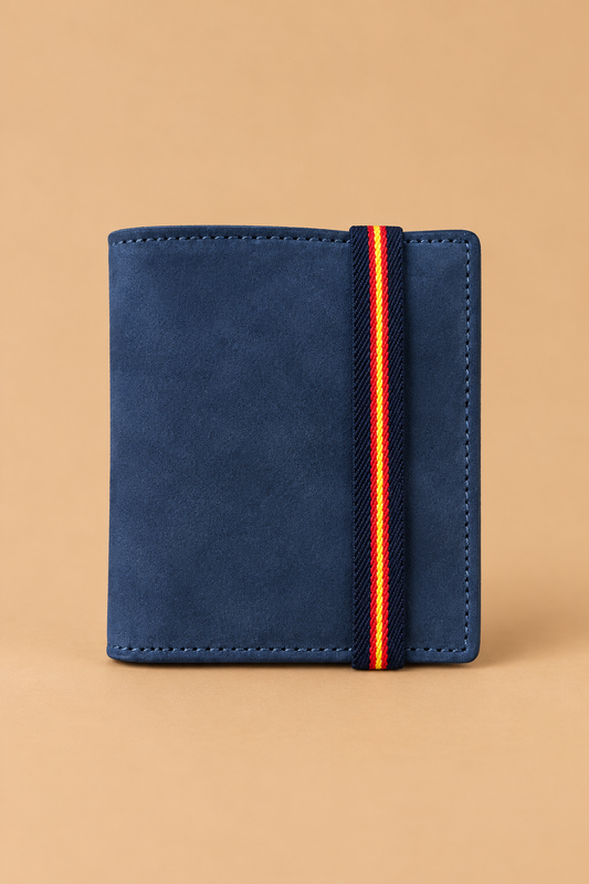 Cartera Ante Azul Marino Cinta Elástica España