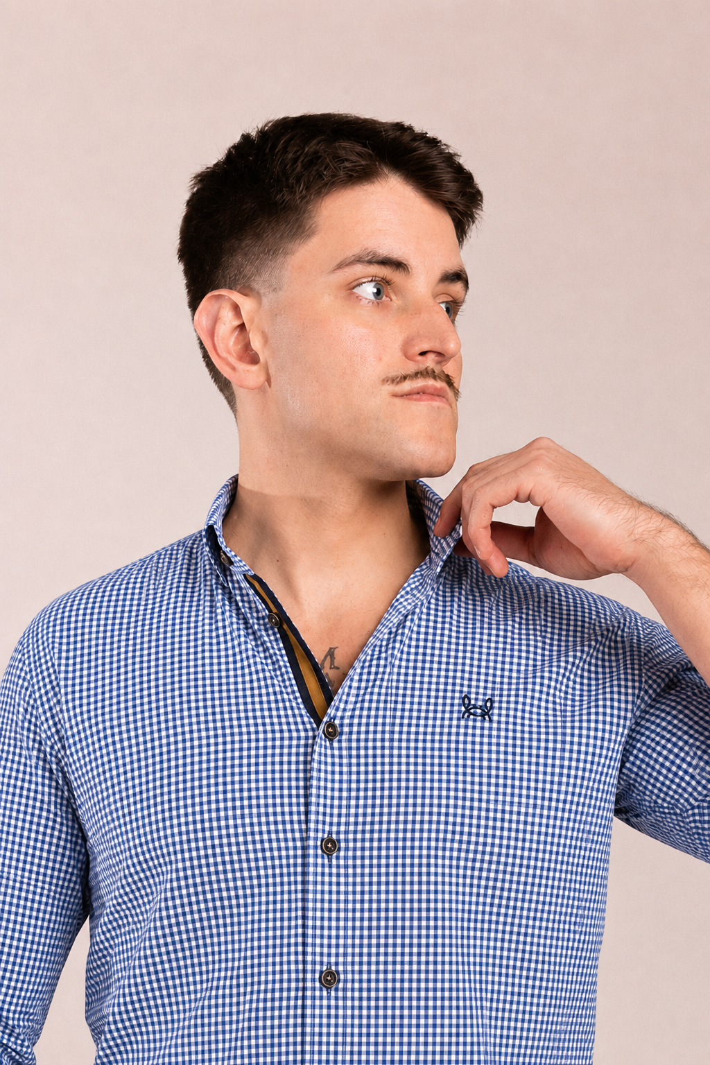 Camisa Cuadro Mini Vichy Azul Indigo