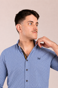 Camisa Cuadro Mini Vichy Azul Indigo