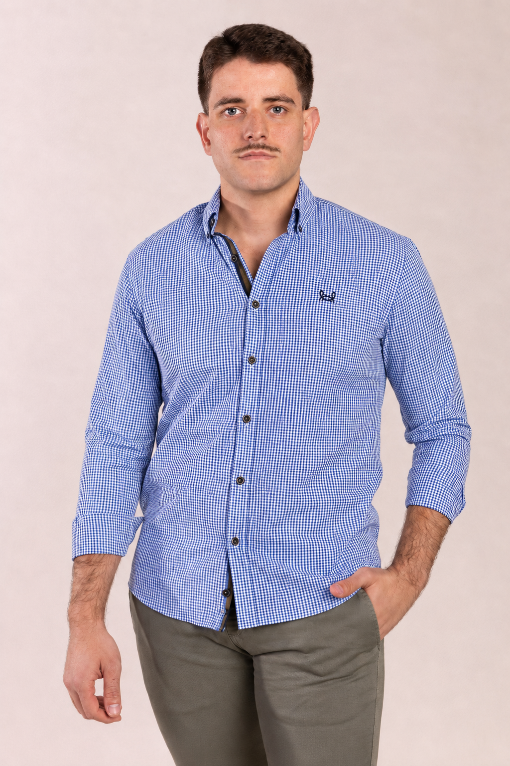 Camisa Cuadro Mini Vichy Azul Indigo