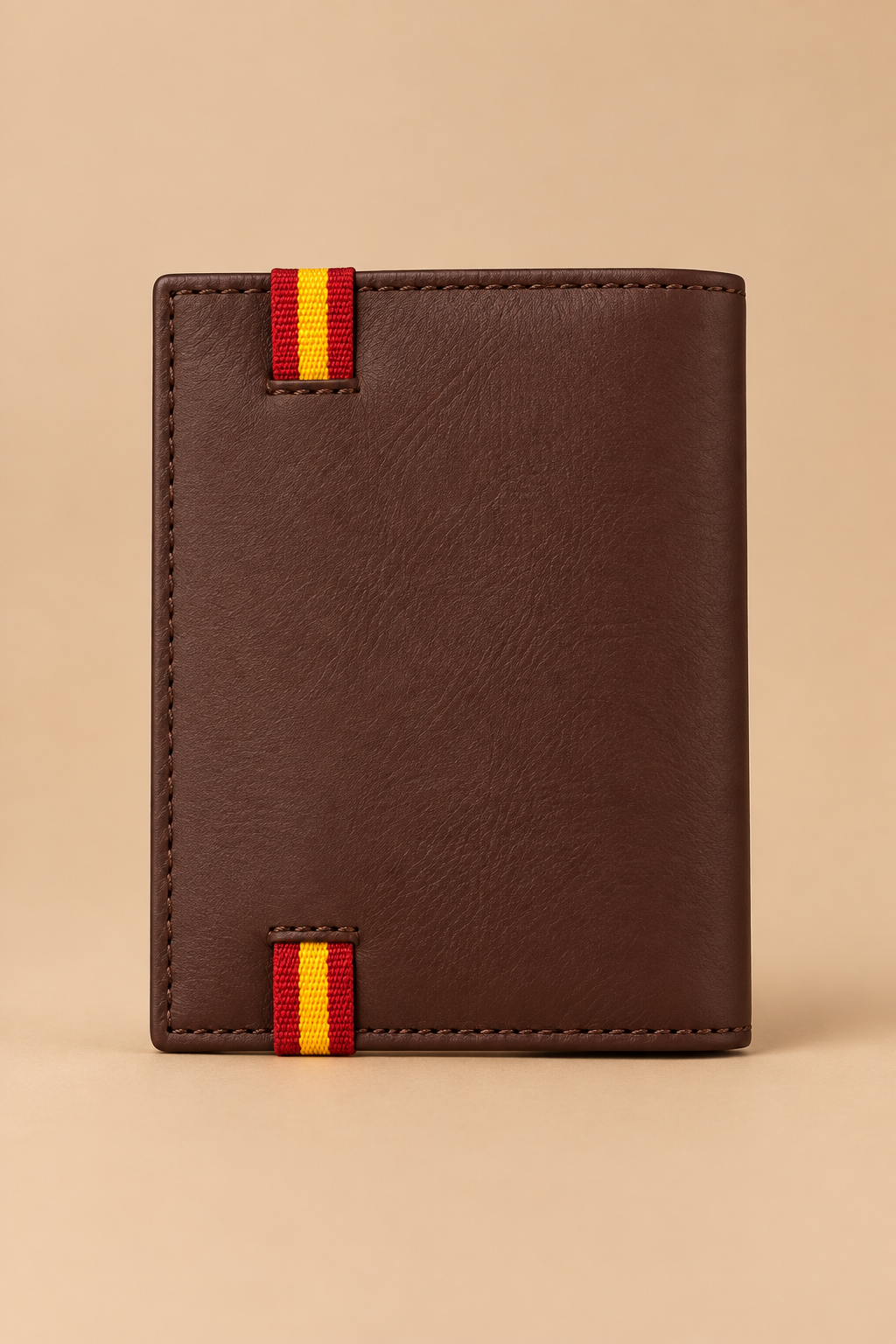 Cartera Cuero Marrón Cinta Elástica