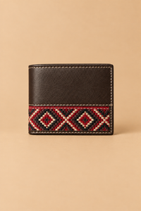 Cartera Marrón Tejido Étnico | Rojo