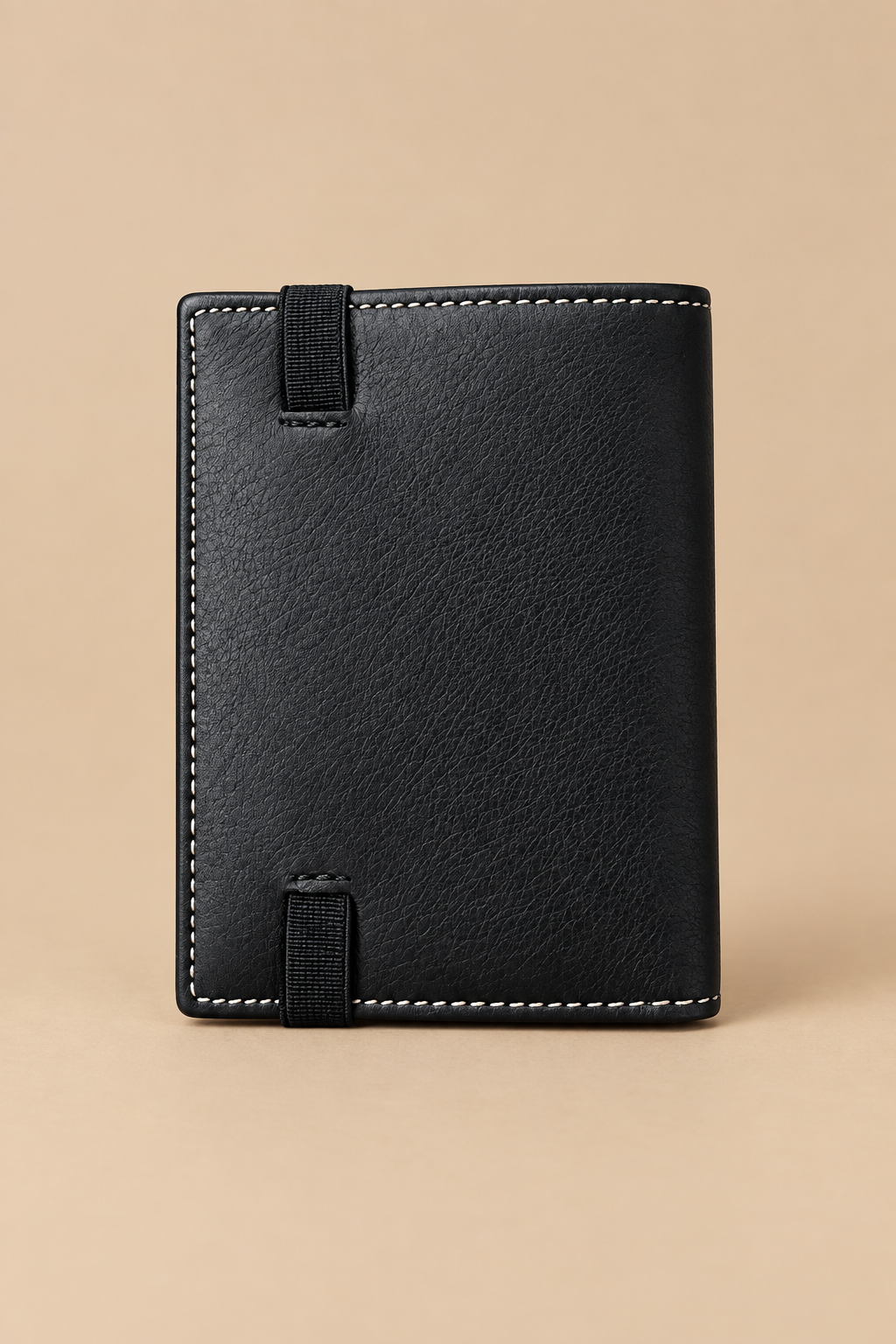 Cartera Cuero Negra Cinta Elástica