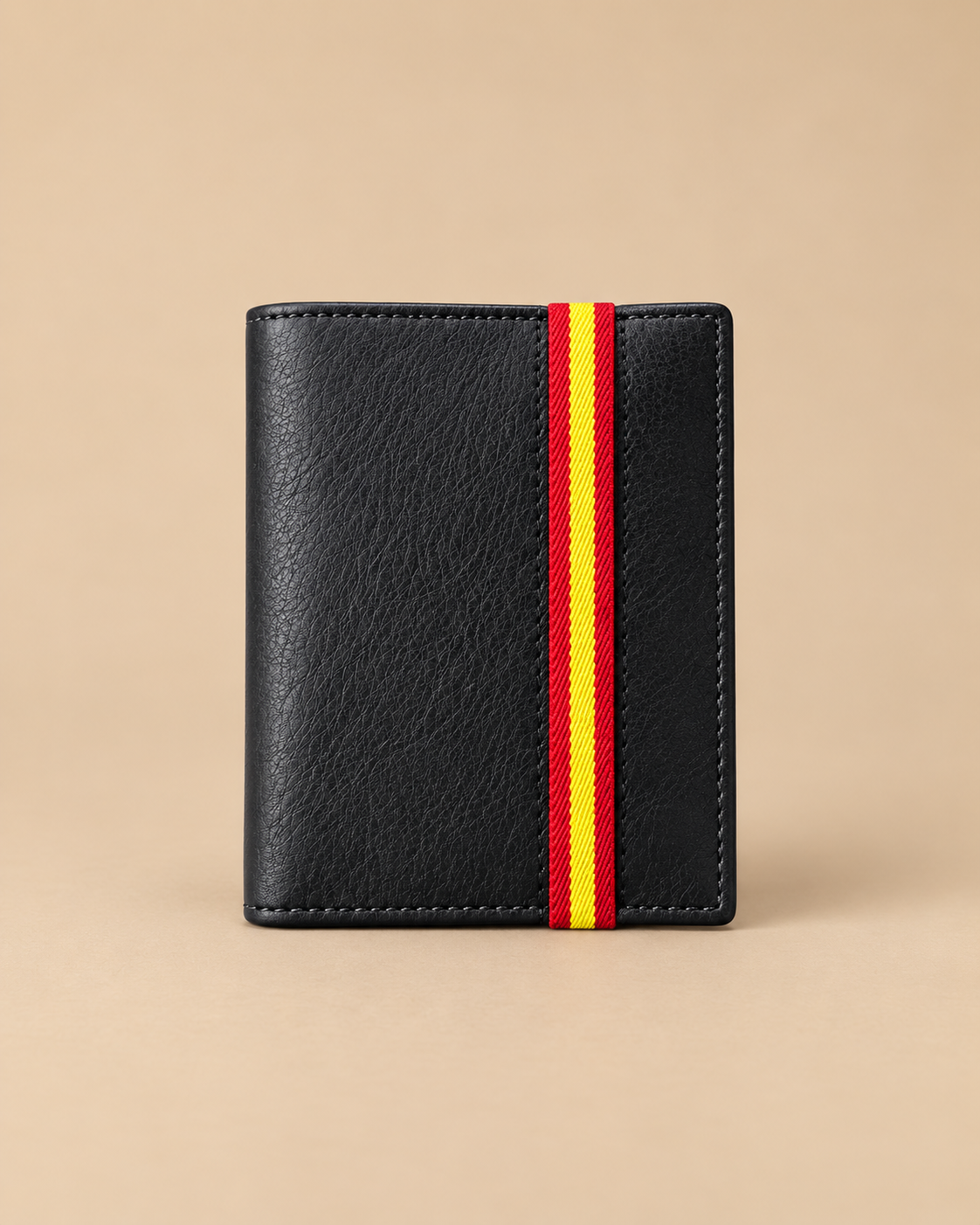 Cartera Cuero Negra Cinta Elástica España