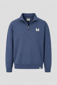 Sudadera Media Cremallera Azul