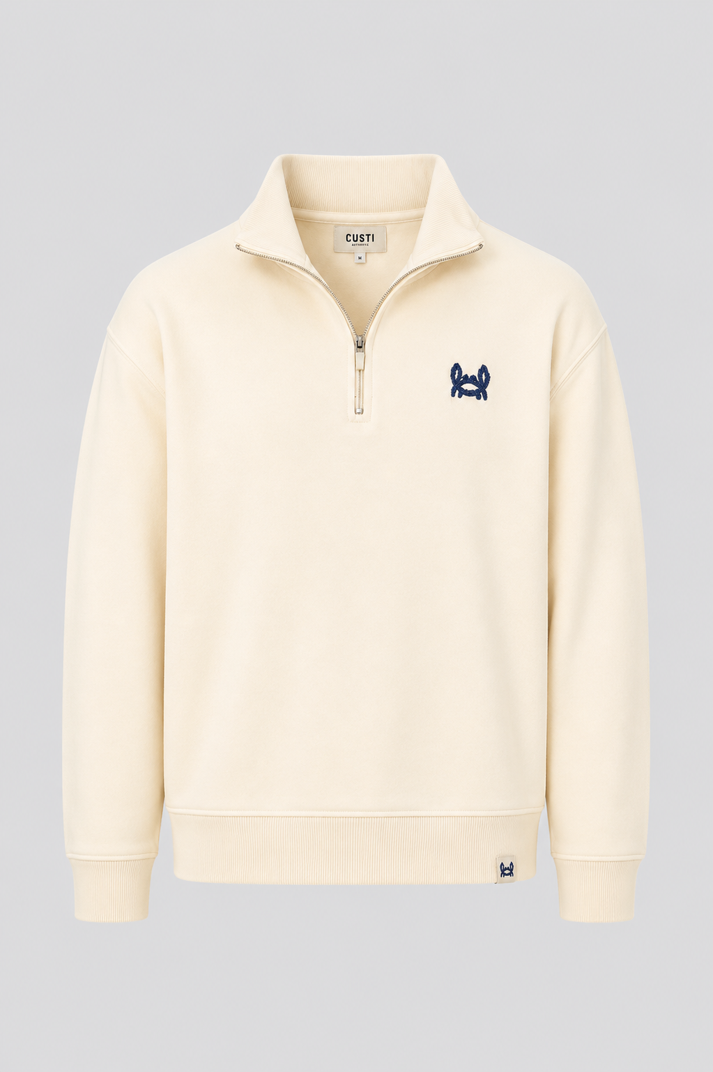 Sudadera Media Cremallera Crema