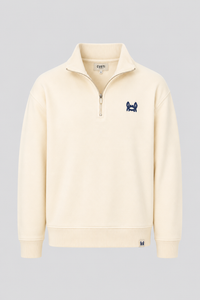 Sudadera Media Cremallera Crema