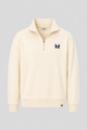 Sudadera Media Cremallera Crema