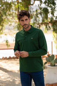 Polo Manga Larga Verde Botella