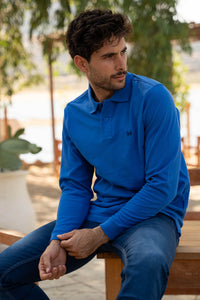 Polo Manga Larga Azul Tinta