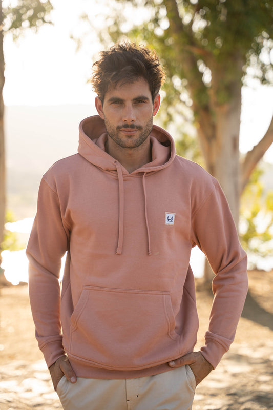 Sudadera salmón capucha