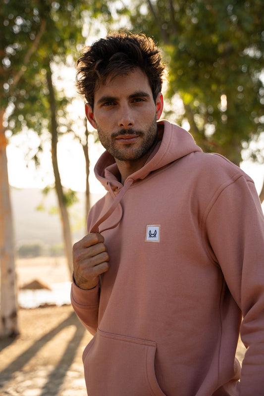 Sudadera Capucha Parche Rosa