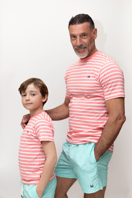 Camiseta Infantil Rayas Coral | Marsella