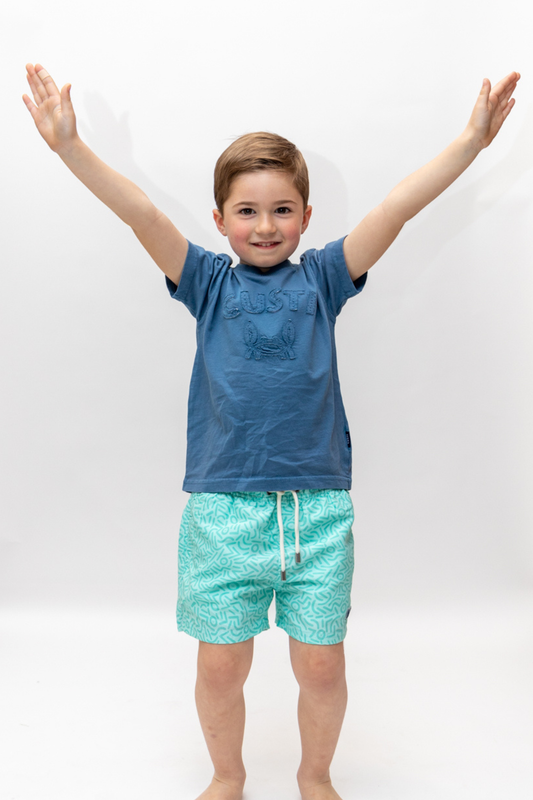 Camiseta Infantil Lavada Azul | Bari