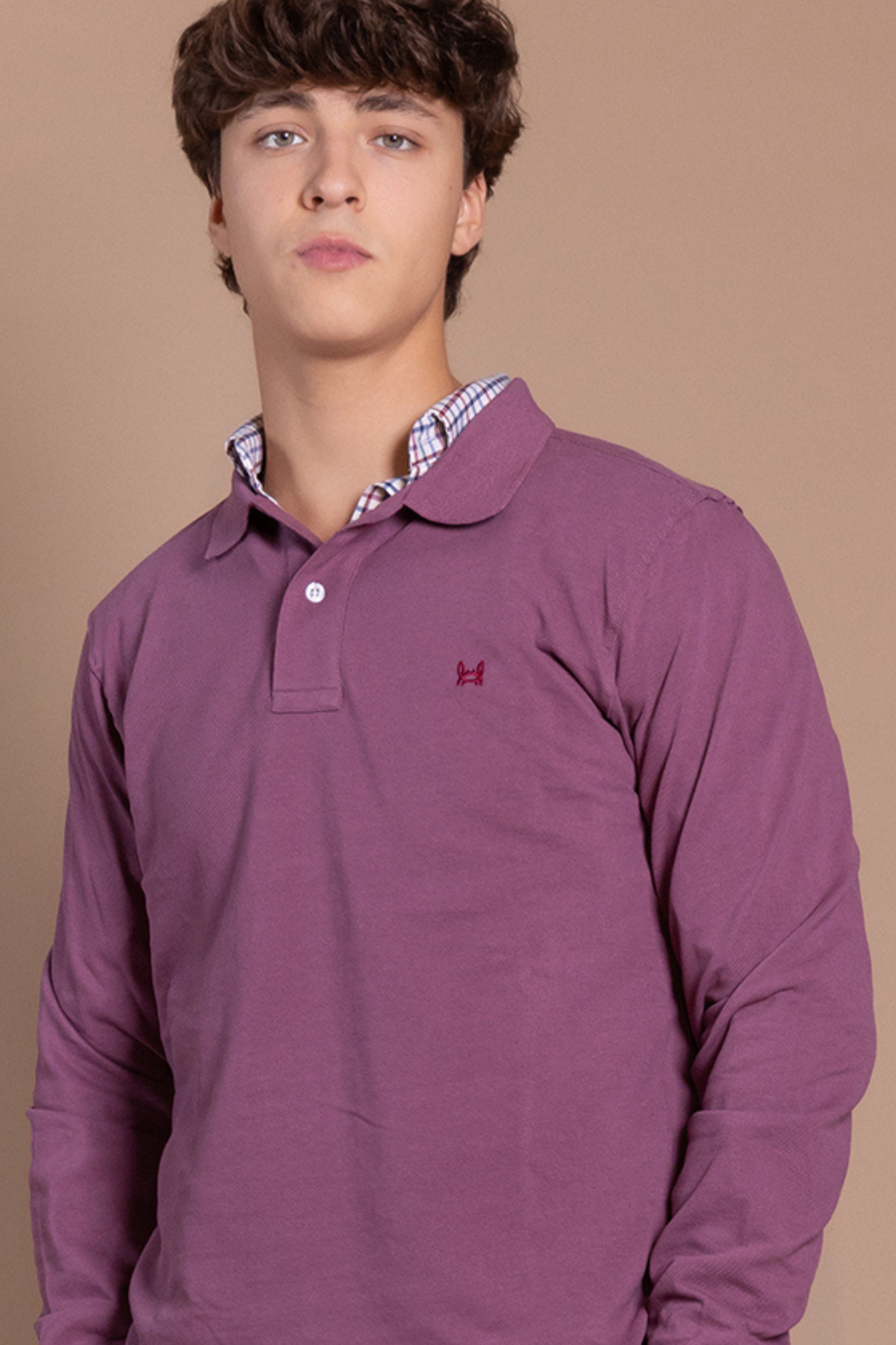 Polo Básico Manga Larga | Malva Oscuro