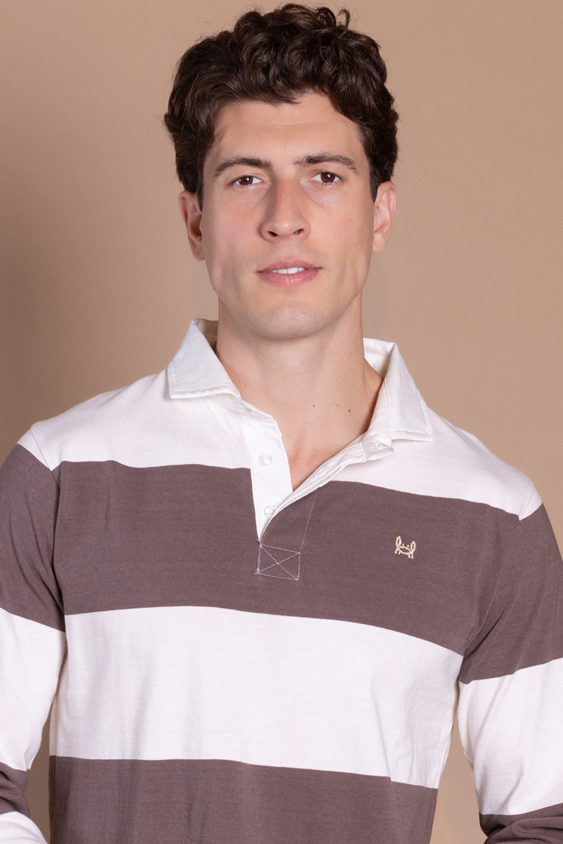 Polo Rugby Marrón Crema