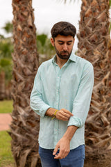Camisa Lino Mini Raya Verde | Huesca
