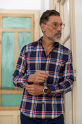 Sobrecamisa Franela Cuadros Marino