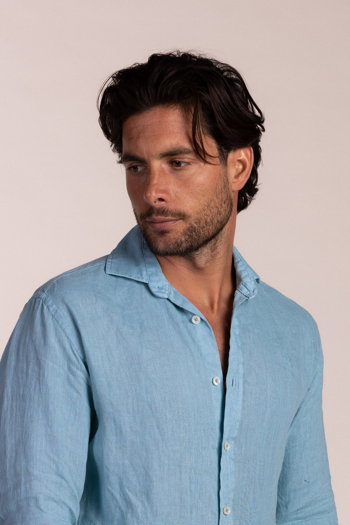 Camisa Lino Azul Agua | Lanzarote