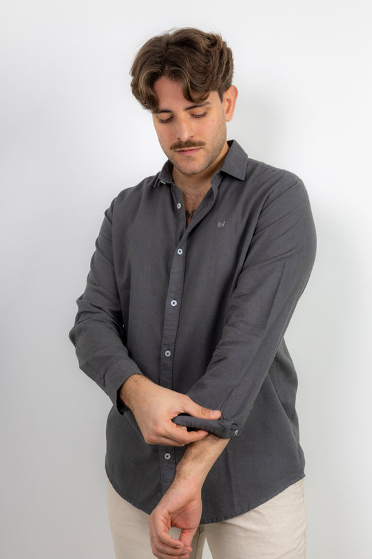 Camisa Lino Gris Ceniza | Capri