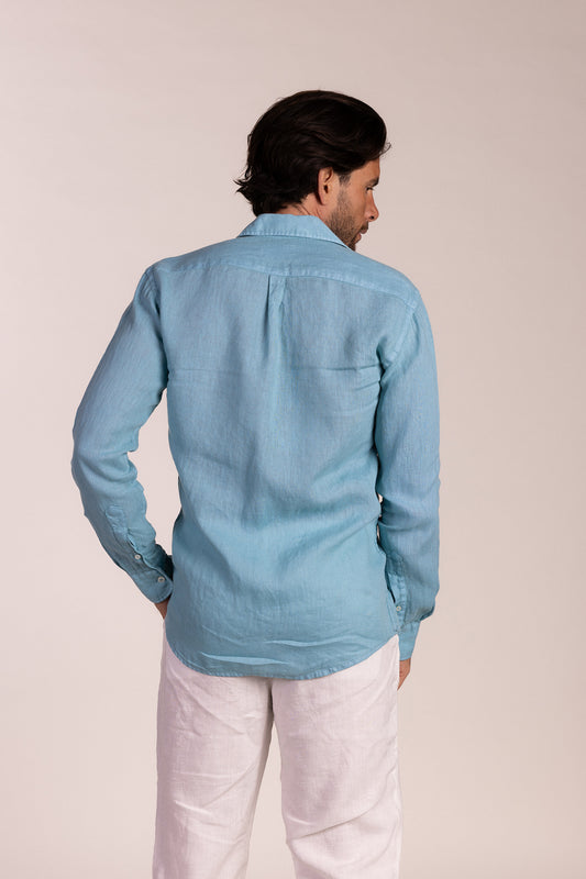 Camisa Lino Azul Agua | Lanzarote