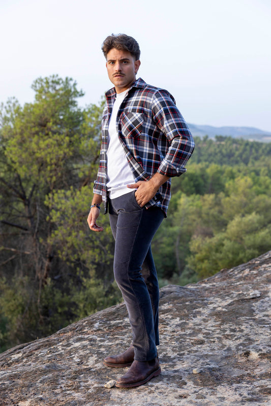 Pantalón Pana Gris Plomo