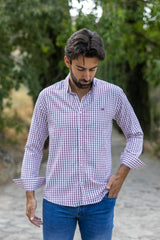 Camisa Cuadros Algodón Granate | Éibar