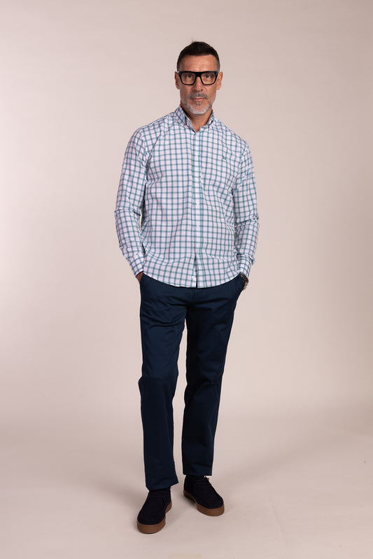 Camisa Cuadro Turquesa | Santoña