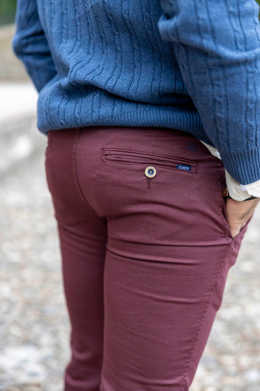 Pantalón Chino Elástico Granate | Jesulín