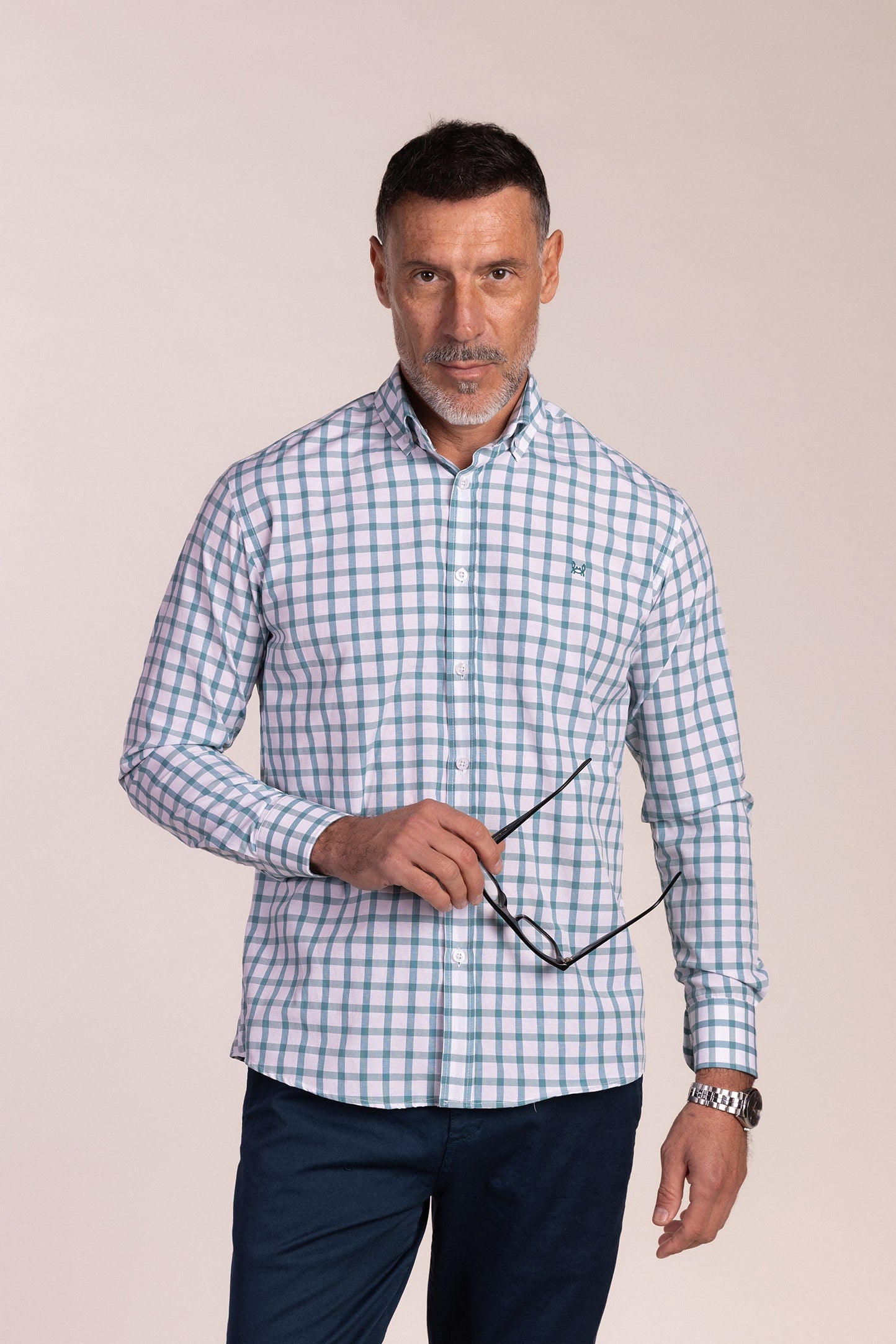 Camisa Cuadro Turquesa | Santoña