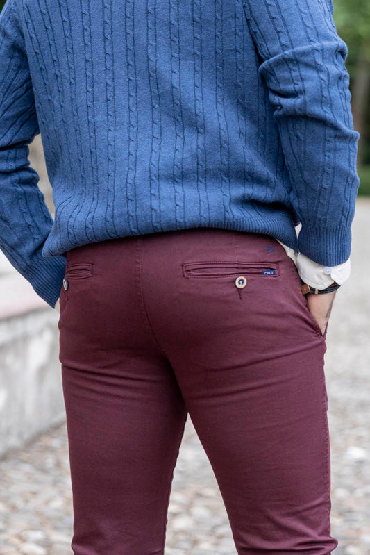 Pantalón Chino Elástico Granate | Jesulín