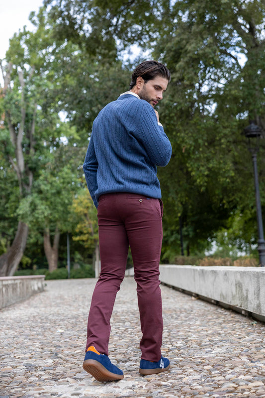 Pantalón Chino Elástico Granate | Jesulín