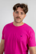 Camiseta Básica Manga Corta Fucsia