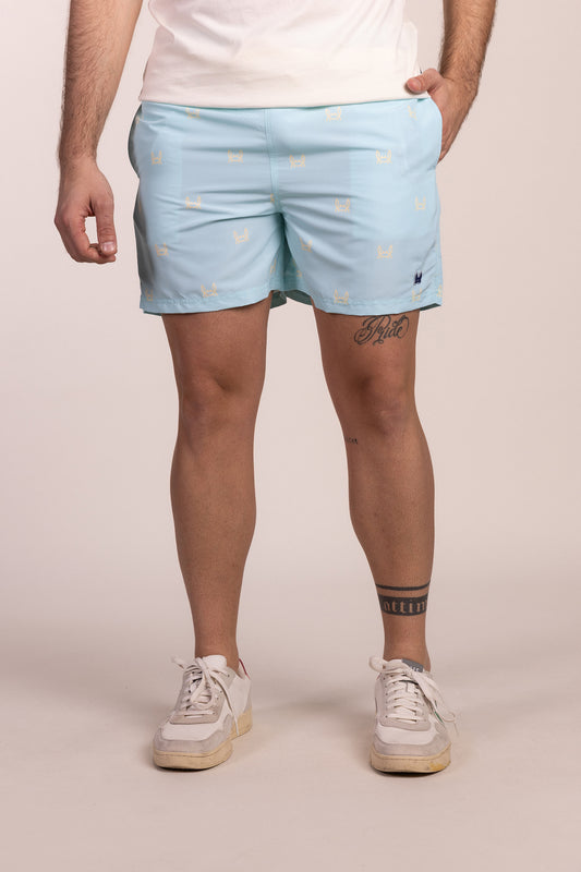 Bañador Estampado Cangrejito Turquesa