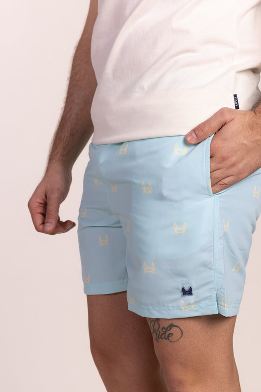 Bañador Estampado Cangrejito Turquesa