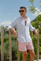 Camisa Lino Celeste | Lanzarote