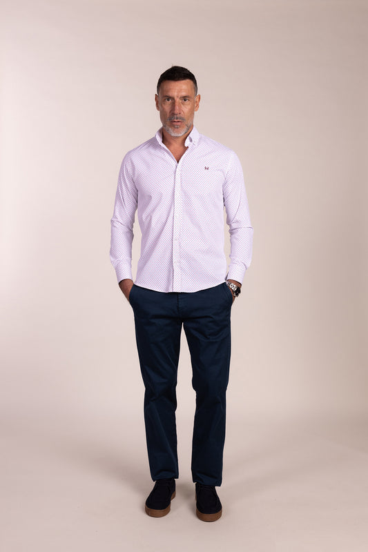 Camisa Estampada Granate & Celeste | Baeza