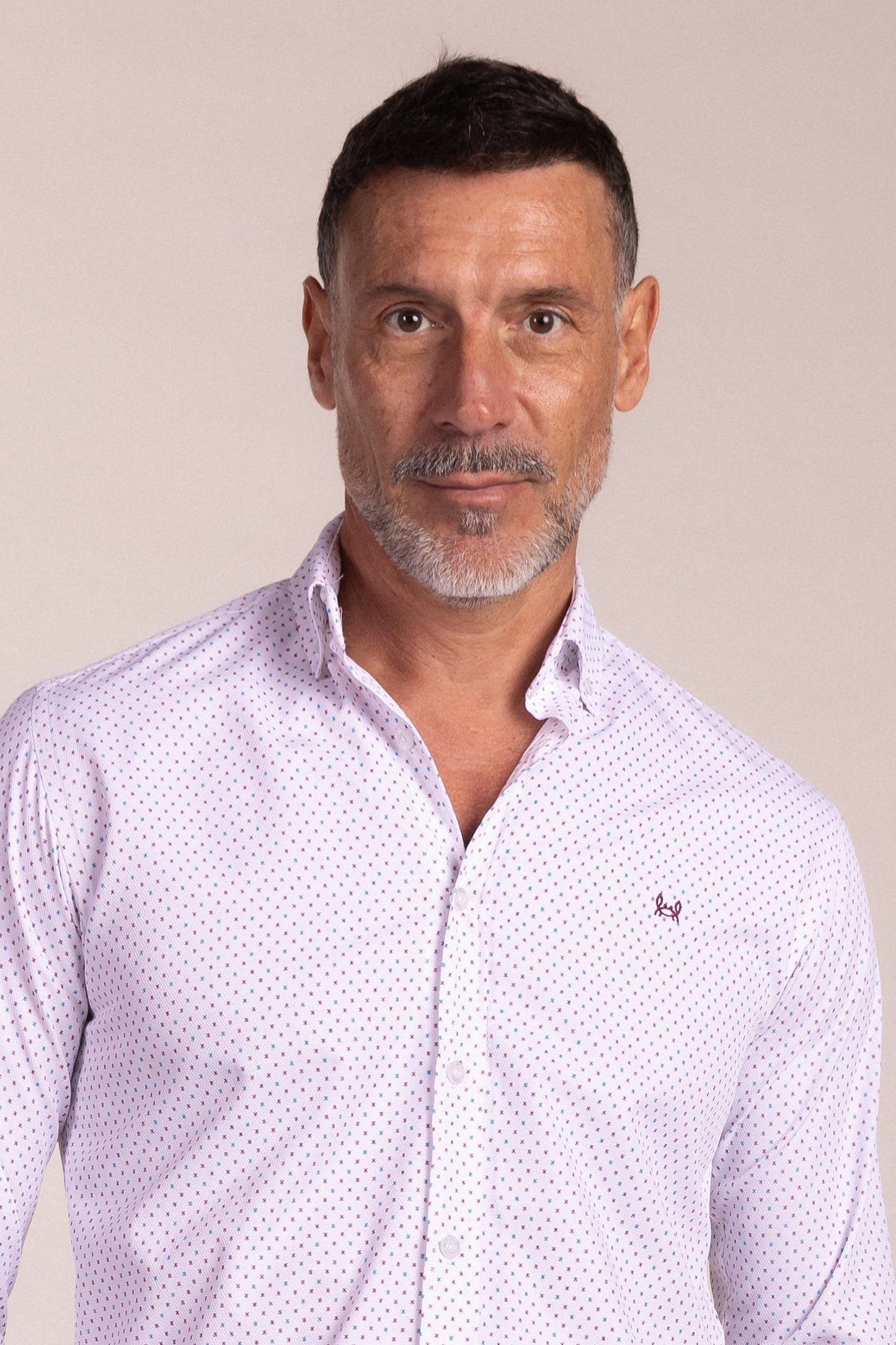 Camisa Estampada Granate & Celeste | Baeza